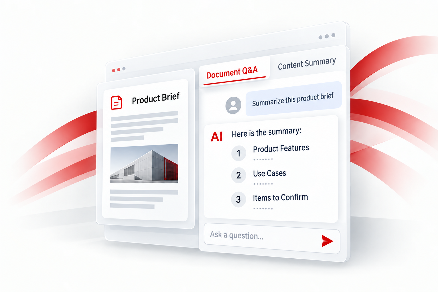 English-language AI document assistant illustration